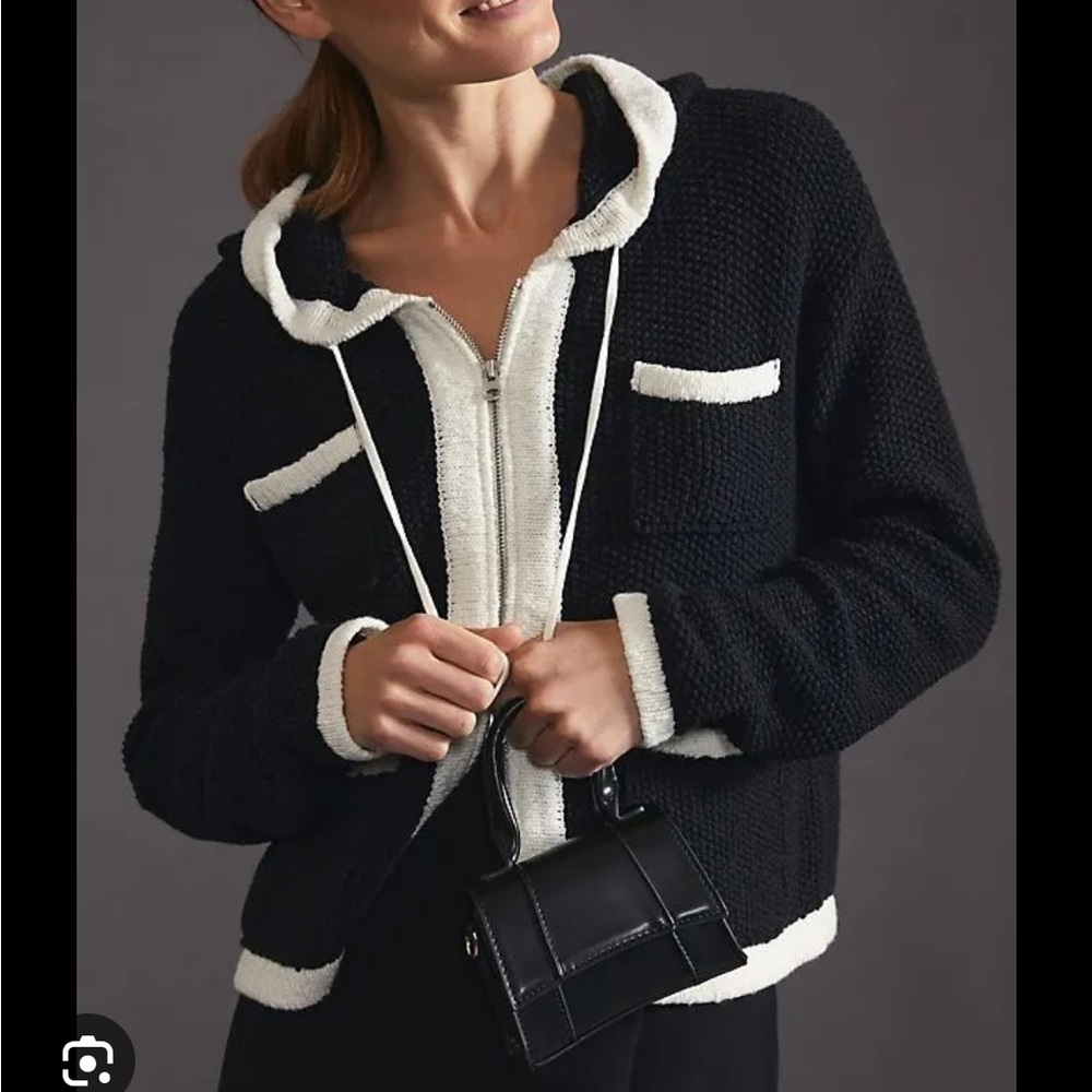 Anthropologie Maeve zip jacket knit